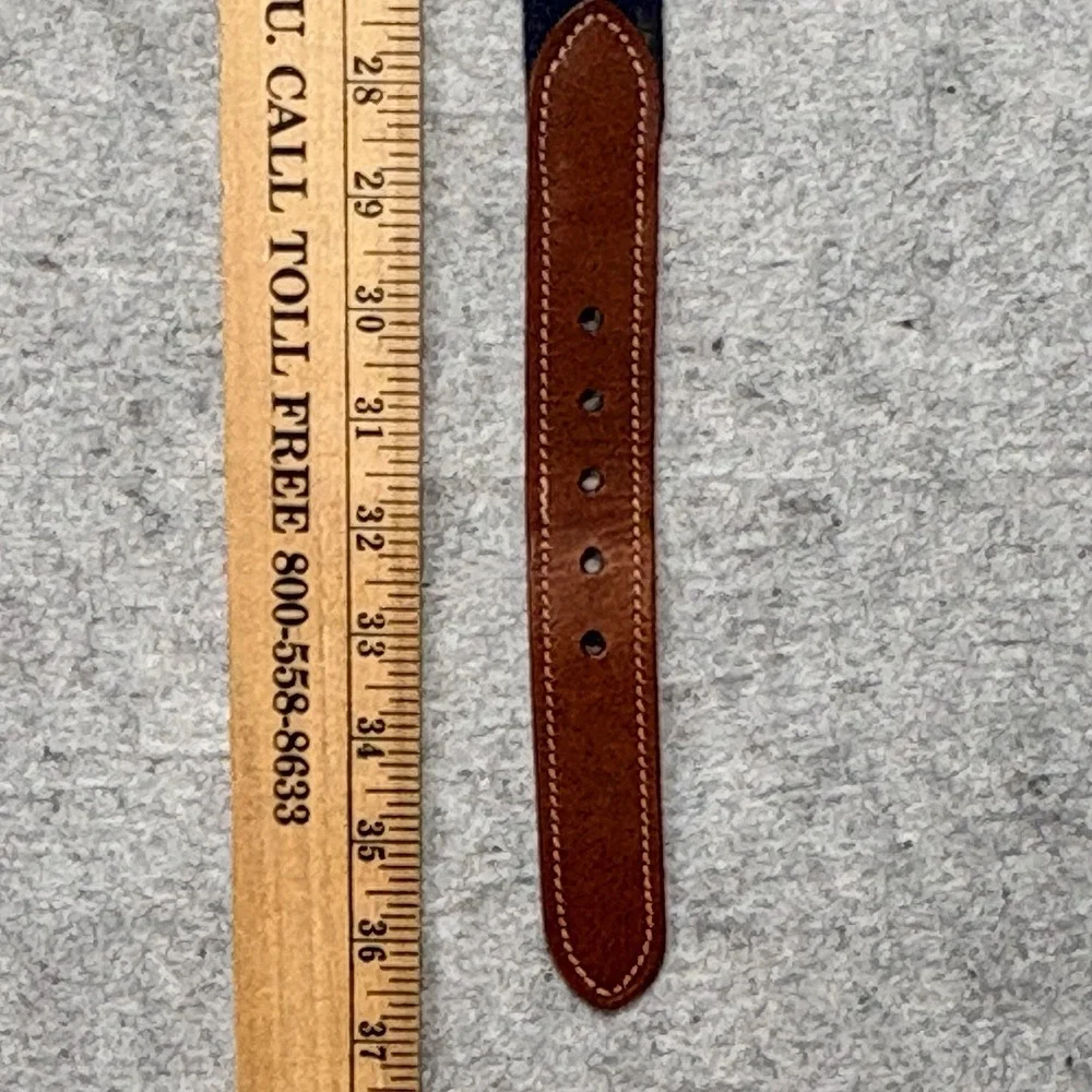 Vintage Tommy Hilfiger Leather Canvas 2-Tone Belt Blue Red USA Mens 32 Surplus